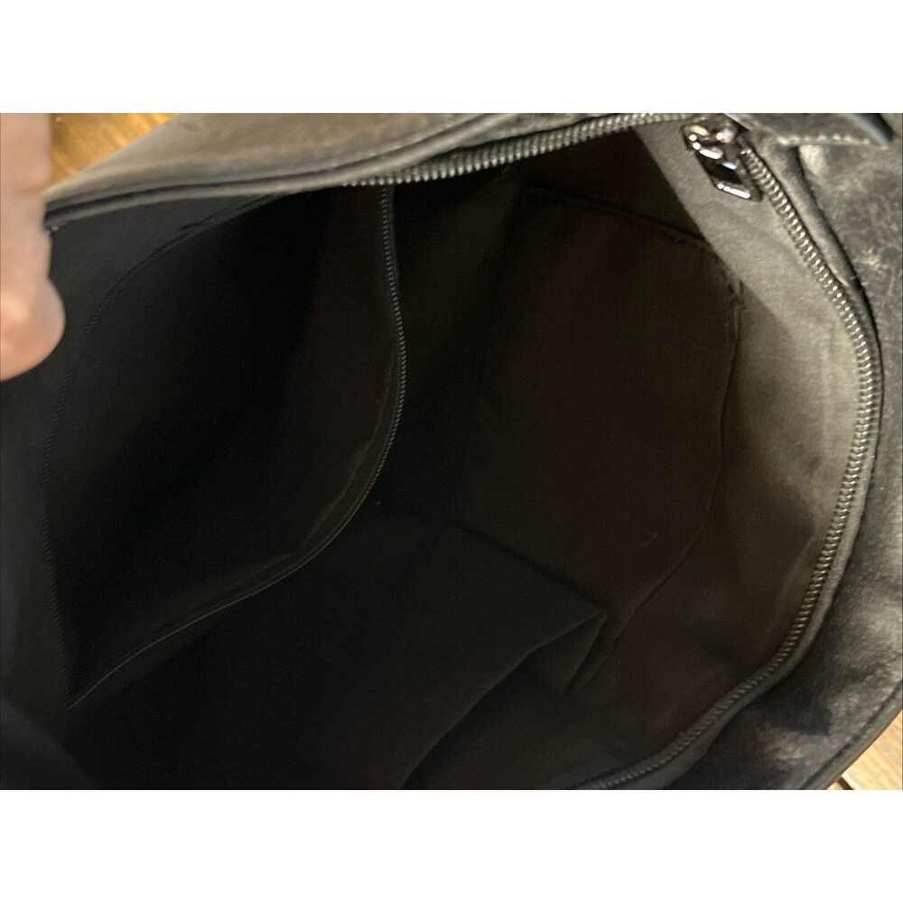 Sam & Hadley Black Leather Zippered Purse Shoulder Bag - Picture 5 of 11